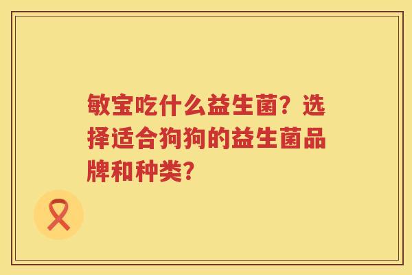 敏宝吃什么益生菌?选择适合狗狗的益生菌品牌和种类? 敏宝吃什么益生菌?选择适合狗狗的益生菌品牌和种类?