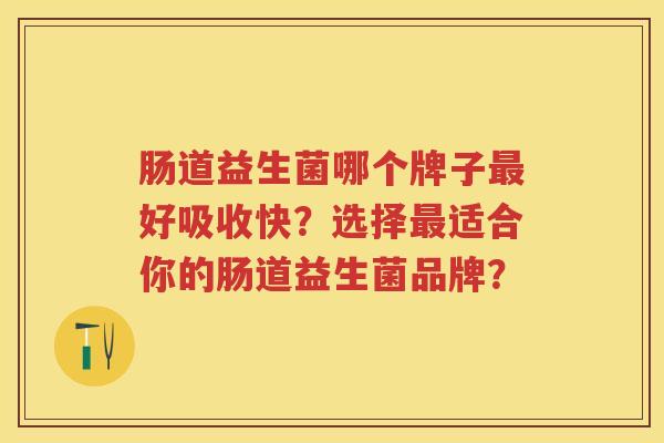 肠道益生菌哪个牌子好吸收快？选择适合你的肠道益生菌品牌？