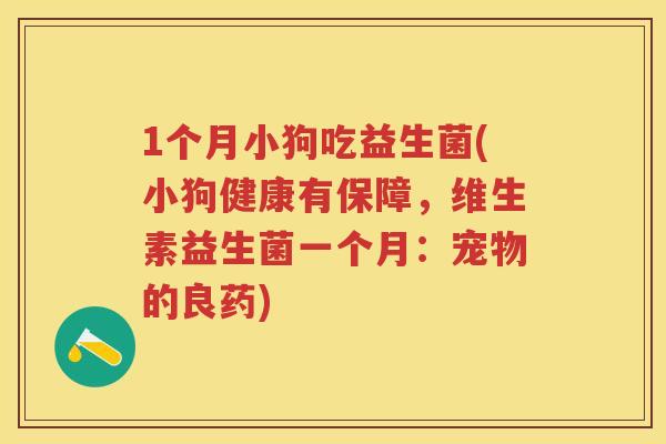 1个月小狗吃益生菌(小狗健康有保障，维生素益生菌一个月：宠物的良药)