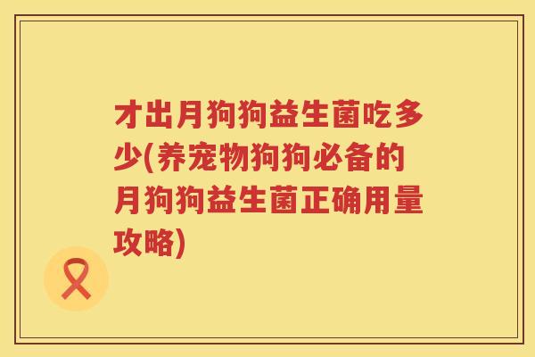 才出月狗狗益生菌吃多少(养宠物狗狗必备的月狗狗益生菌正确用量攻略) 才出月狗狗益生菌吃多少(养宠物狗狗必备的月狗狗益生菌正确用量攻略)