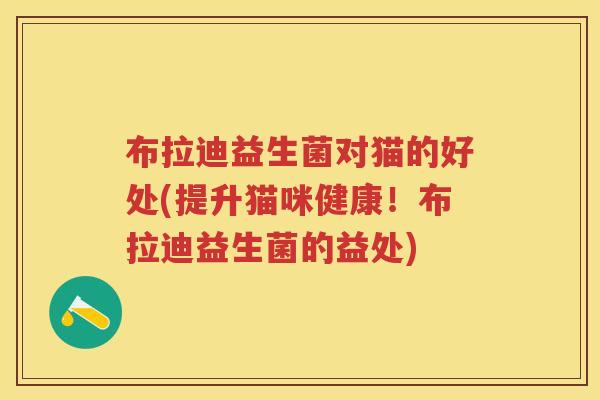 布拉迪益生菌对猫的好处(提升猫咪健康!布拉迪益生菌的益处) 布拉迪益生菌对猫的好处(提升猫咪健康!布拉迪益生菌的益处)