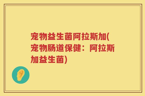 宠物益生菌阿拉斯加(宠物肠道保健:阿拉斯加益生菌) 宠物益生菌阿拉斯加(宠物肠道保健:阿拉斯加益生菌)
