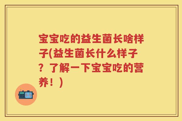 宝宝吃的益生菌长啥样子(益生菌长什么样子?了解一下宝宝吃的营养!) 宝宝吃的益生菌长啥样子(益生菌长什么样子?了解一下宝宝吃的营养!)
