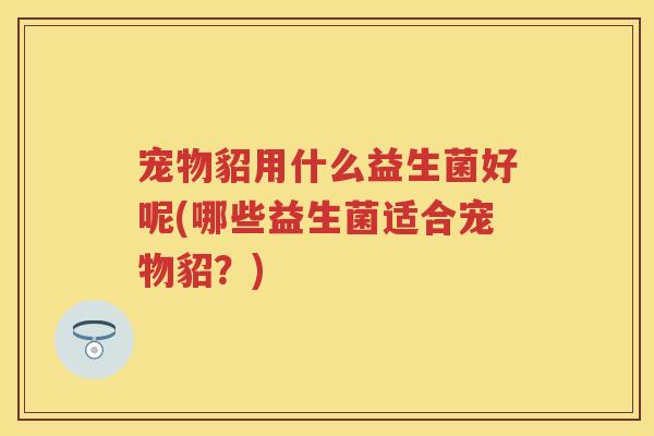 宠物貂用什么益生菌好呢(哪些益生菌适合宠物貂?) 宠物貂用什么益生菌好呢(哪些益生菌适合宠物貂?)