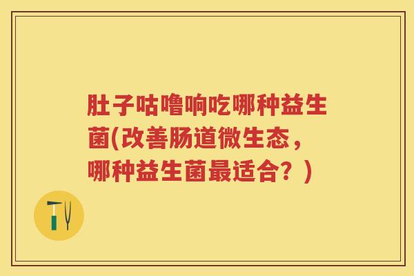 肚子咕噜响吃哪种益生菌(改善肠道微生态,哪种益生菌适合?) 肚子咕噜响吃哪种益生菌(改善肠道微生态,哪种益生菌适合?)