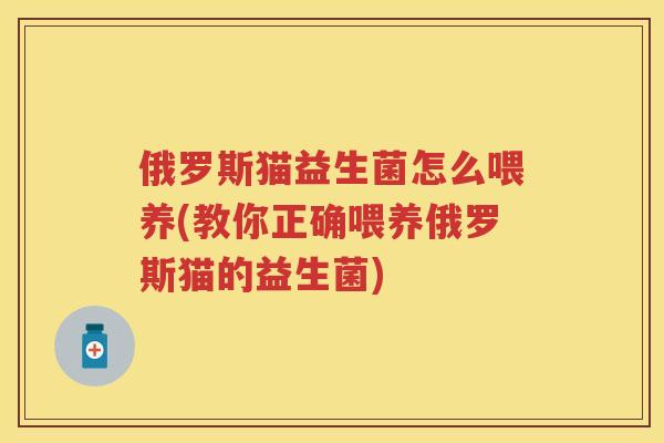 俄罗斯猫益生菌怎么喂养(教你正确喂养俄罗斯猫的益生菌)
