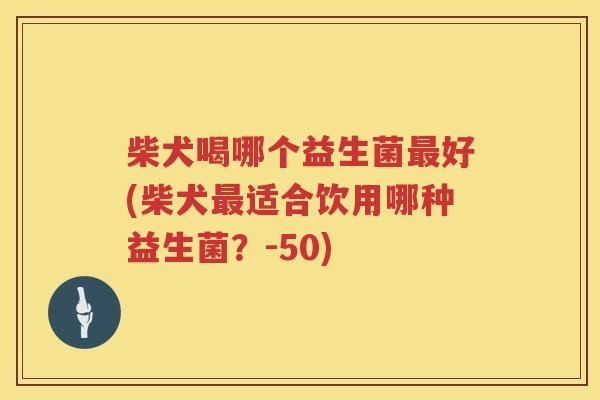柴犬喝哪个益生菌好(柴犬适合饮用哪种益生菌?-50) 柴犬喝哪个益生菌好(柴犬适合饮用哪种益生菌?-50)
