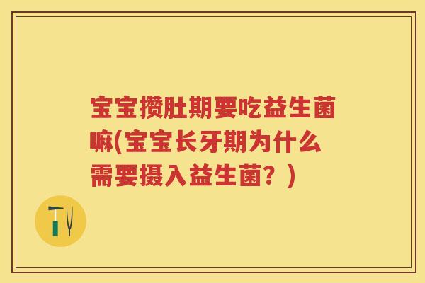 宝宝攒肚期要吃益生菌嘛(宝宝长牙期为什么需要摄入益生菌？)