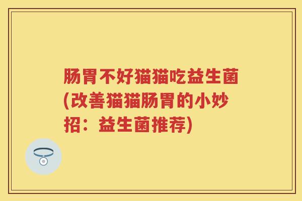 肠胃不好猫猫吃益生菌(改善猫猫肠胃的小妙招：益生菌推荐)