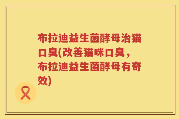布拉迪益生菌酵母猫(改善猫咪,布拉迪益生菌酵母有奇效) 布拉迪益生菌酵母猫(改善猫咪,布拉迪益生菌酵母有奇效)