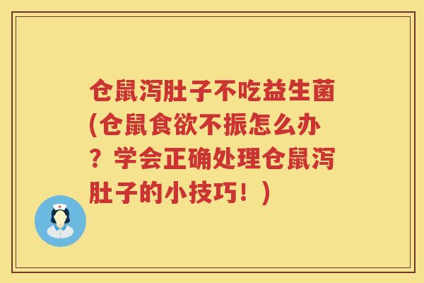 仓鼠泻肚子不吃益生菌(仓鼠不振怎么办？学会正确处理仓鼠泻肚子的小技巧！)