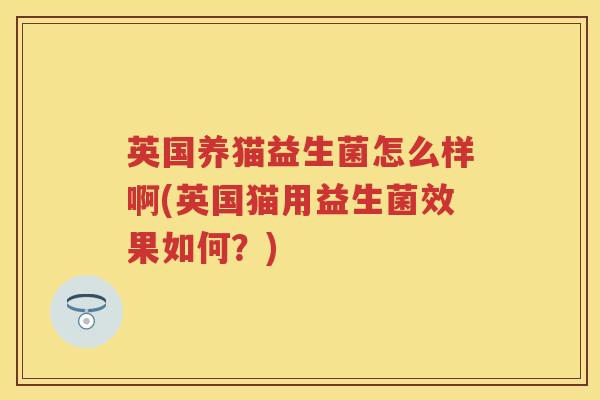 英国养猫益生菌怎么样啊(英国猫用益生菌效果如何?) 英国养猫益生菌怎么样啊(英国猫用益生菌效果如何?)