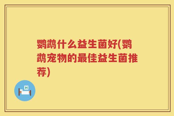鹦鹉什么益生菌好(鹦鹉宠物的佳益生菌推荐) 鹦鹉什么益生菌好(鹦鹉宠物的佳益生菌推荐)