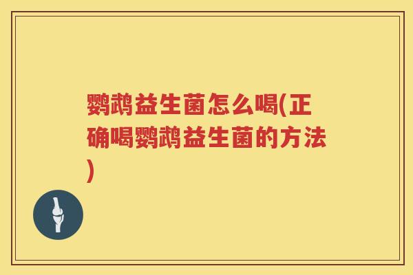 鹦鹉益生菌怎么喝(正确喝鹦鹉益生菌的方法)