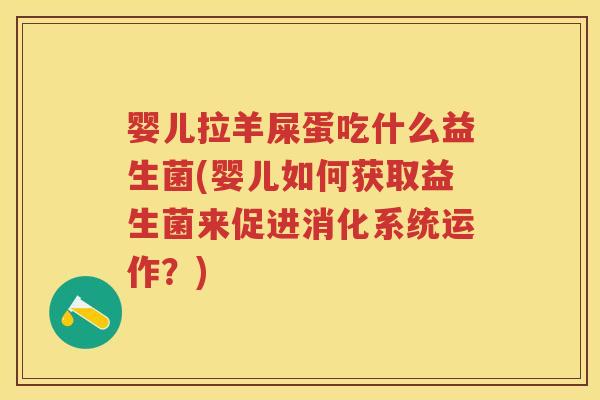 婴儿拉羊屎蛋吃什么益生菌(婴儿如何获取益生菌来促进消化系统运作?) 婴儿拉羊屎蛋吃什么益生菌(婴儿如何获取益生菌来促进消化系统运作?)