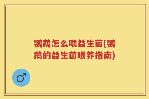 鹦鹉怎么喂益生菌(鹦鹉的益生菌喂养指南)