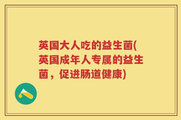 英国大人吃的益生菌(英国成年人专属的益生菌，促进肠道健康)