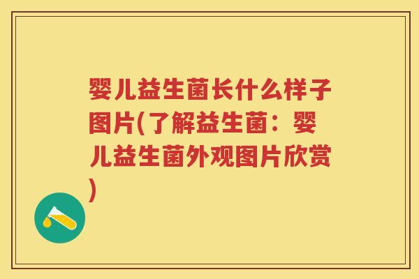 婴儿益生菌长什么样子图片(了解益生菌：婴儿益生菌外观图片欣赏)