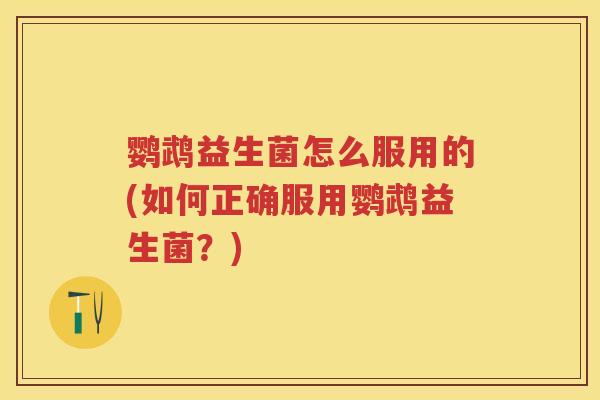 鹦鹉益生菌怎么服用的(如何正确服用鹦鹉益生菌？)