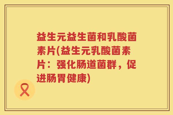 益生元益生菌和乳酸菌素片(益生元乳酸菌素片:强化肠道菌群,促进肠胃健康) 益生元益生菌和乳酸菌素片(益生元乳酸菌素片:强化肠道菌群,促进肠胃健康)