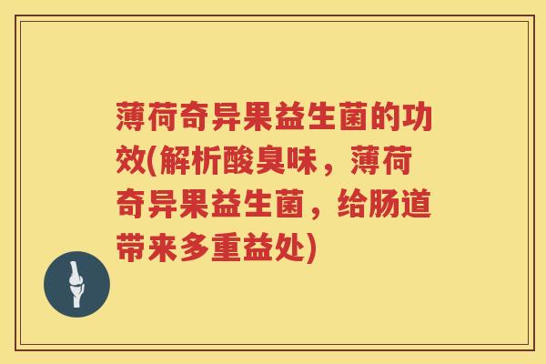 薄荷奇异果益生菌的功效(解析酸臭味，薄荷奇异果益生菌，给肠道带来多重益处)