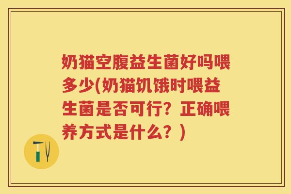 奶猫空腹益生菌好吗喂多少(奶猫饥饿时喂益生菌是否可行?正确喂养方式是什么?) 奶猫空腹益生菌好吗喂多少(奶猫饥饿时喂益生菌是否可行?正确喂养方式是什么?)