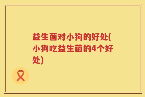 益生菌对小狗的好处(小狗吃益生菌的4个好处)