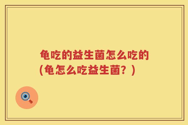 龟吃的益生菌怎么吃的(龟怎么吃益生菌?) 龟吃的益生菌怎么吃的(龟怎么吃益生菌?)