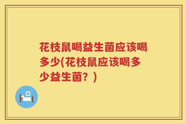花枝鼠喝益生菌应该喝多少(花枝鼠应该喝多少益生菌?) 花枝鼠喝益生菌应该喝多少(花枝鼠应该喝多少益生菌?)