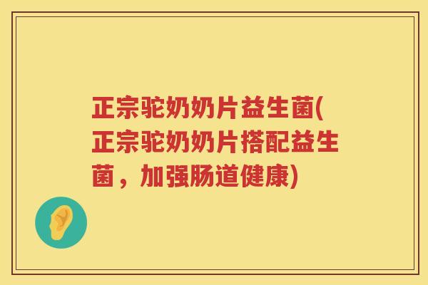 正宗驼奶奶片益生菌(正宗驼奶奶片搭配益生菌，加强肠道健康)