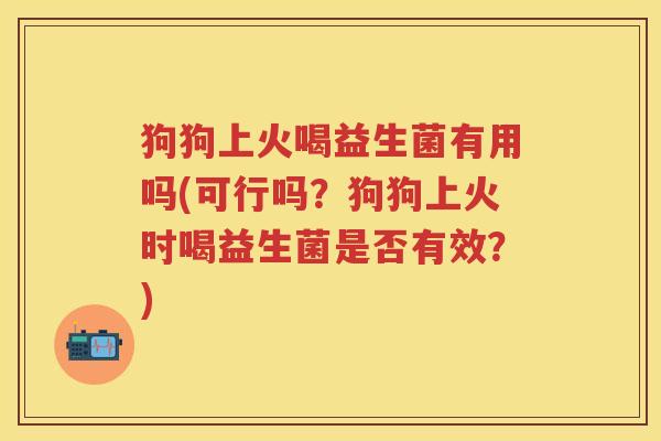狗狗上火喝益生菌有用吗(可行吗?狗狗上火时喝益生菌是否有效?) 狗狗上火喝益生菌有用吗(可行吗?狗狗上火时喝益生菌是否有效?)