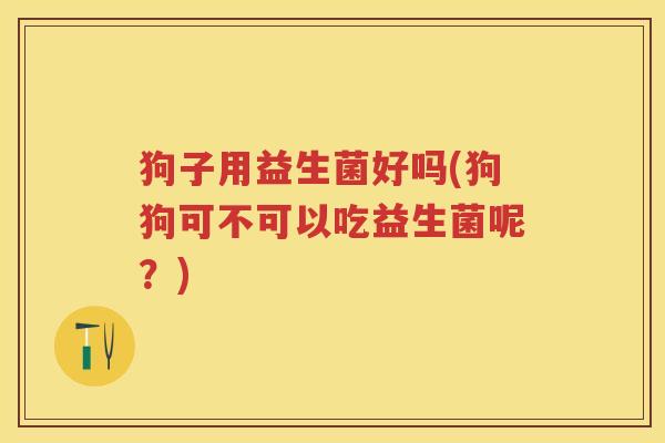 狗子用益生菌好吗(狗狗可不可以吃益生菌呢?) 狗子用益生菌好吗(狗狗可不可以吃益生菌呢?)