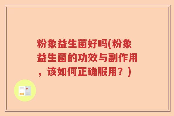 粉象益生菌好吗(粉象益生菌的功效与副作用，该如何正确服用？)