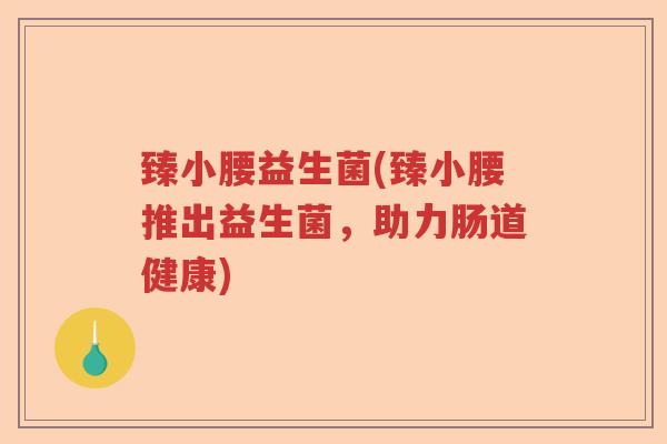 臻小腰益生菌(臻小腰推出益生菌,助力肠道健康) 臻小腰益生菌(臻小腰推出益生菌,助力肠道健康)