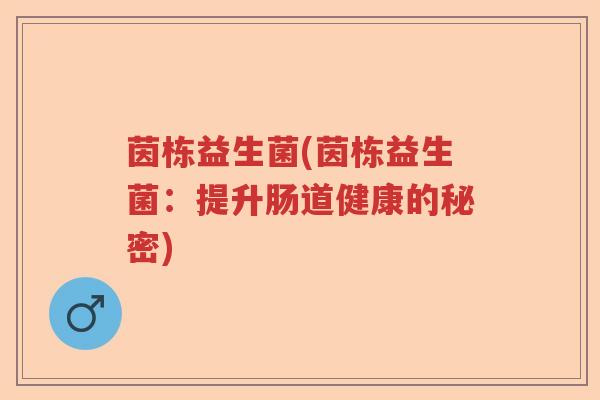 茵栋益生菌(茵栋益生菌：提升肠道健康的秘密)