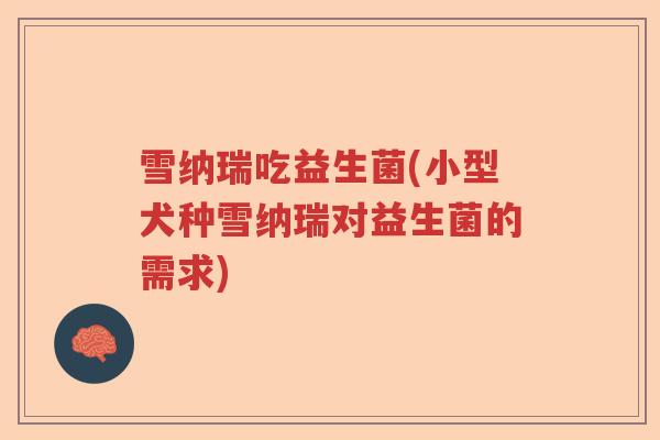 雪纳瑞吃益生菌(小型犬种雪纳瑞对益生菌的需求) 雪纳瑞吃益生菌(小型犬种雪纳瑞对益生菌的需求)