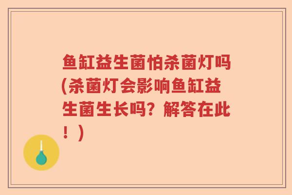 鱼缸益生菌怕杀菌灯吗(杀菌灯会影响鱼缸益生菌生长吗？解答在此！)