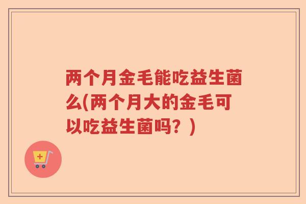 两个月金毛能吃益生菌么(两个月大的金毛可以吃益生菌吗?) 两个月金毛能吃益生菌么(两个月大的金毛可以吃益生菌吗?)