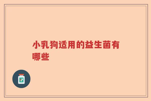 小乳狗适用的益生菌有哪些 小乳狗适用的益生菌有哪些