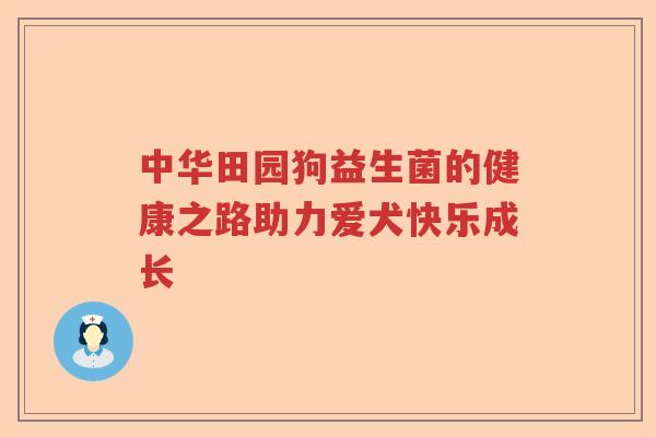 中华田园狗益生菌的健康之路助力爱犬快乐成长 中华田园狗益生菌的健康之路助力爱犬快乐成长