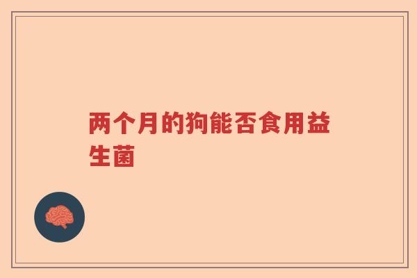 两个月的狗能否食用益生菌