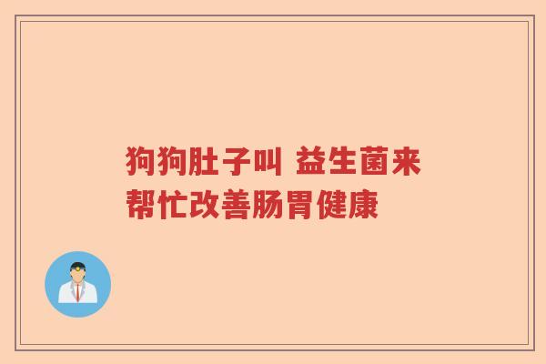 狗狗肚子叫 益生菌来帮忙改善肠胃健康 狗狗肚子叫 益生菌来帮忙改善肠胃健康