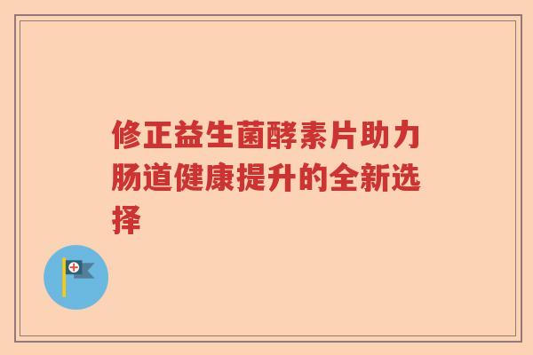 修正益生菌酵素片助力肠道健康提升的全新选择