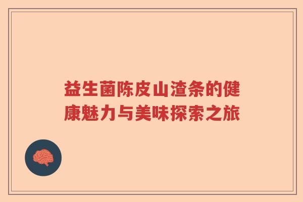 益生菌陈皮山渣条的健康魅力与美味探索之旅 益生菌陈皮山渣条的健康魅力与美味探索之旅