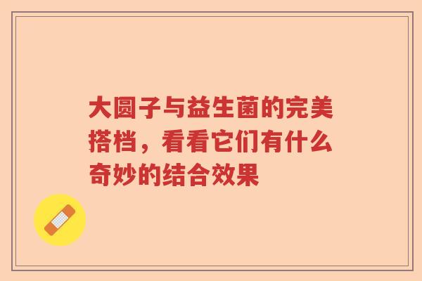 大圆子与益生菌的完美搭档，看看它们有什么奇妙的结合效果