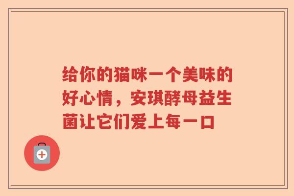 给你的猫咪一个美味的好心情，安琪酵母益生菌让它们爱上每一口