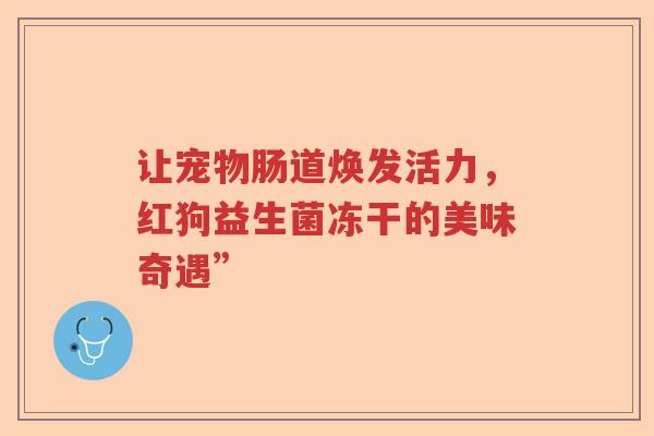 让宠物肠道焕发活力，红狗益生菌冻干的美味奇遇”